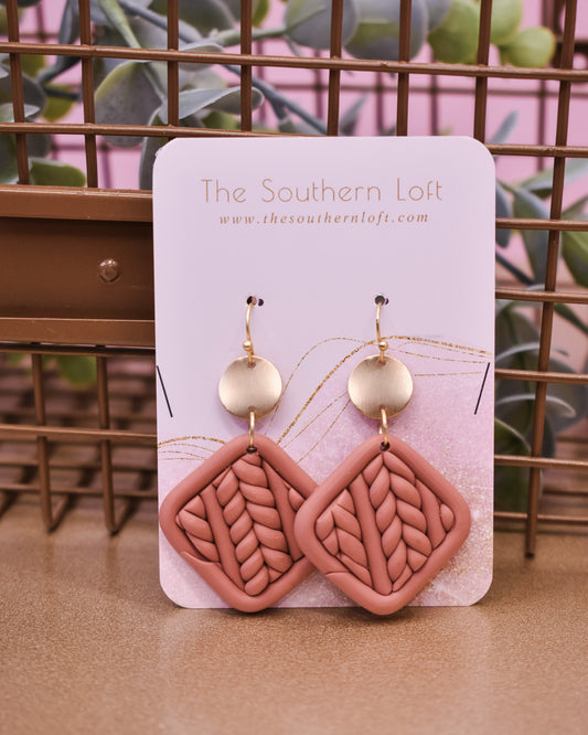 Square Geometric Clay Earrings