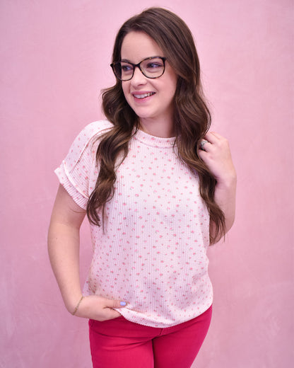 Serenity Floral Rib Knit Top