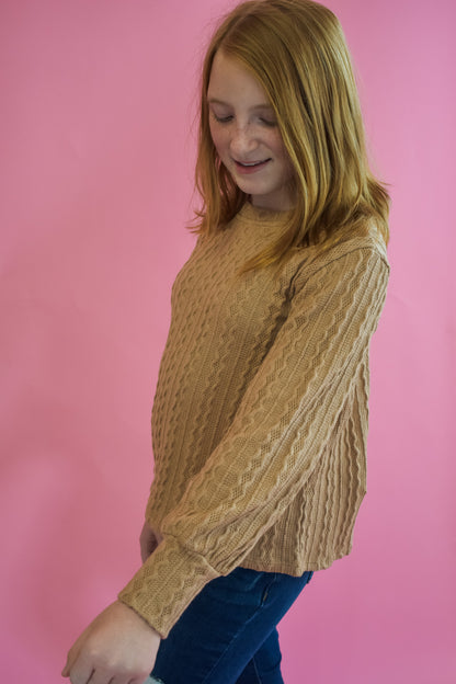 Girl's Cable Knit Sweater