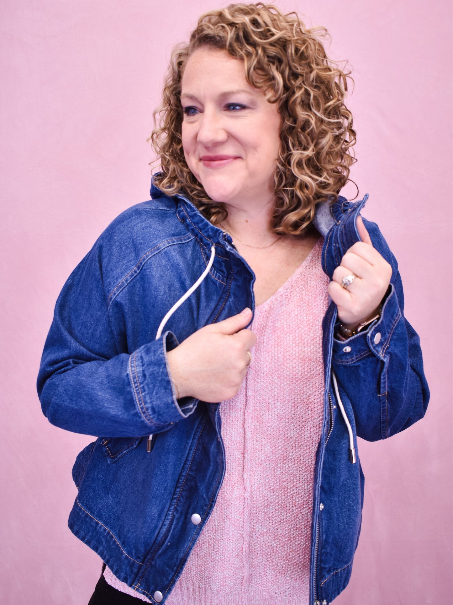 RISEN Oversize Denim Jacket With Hood