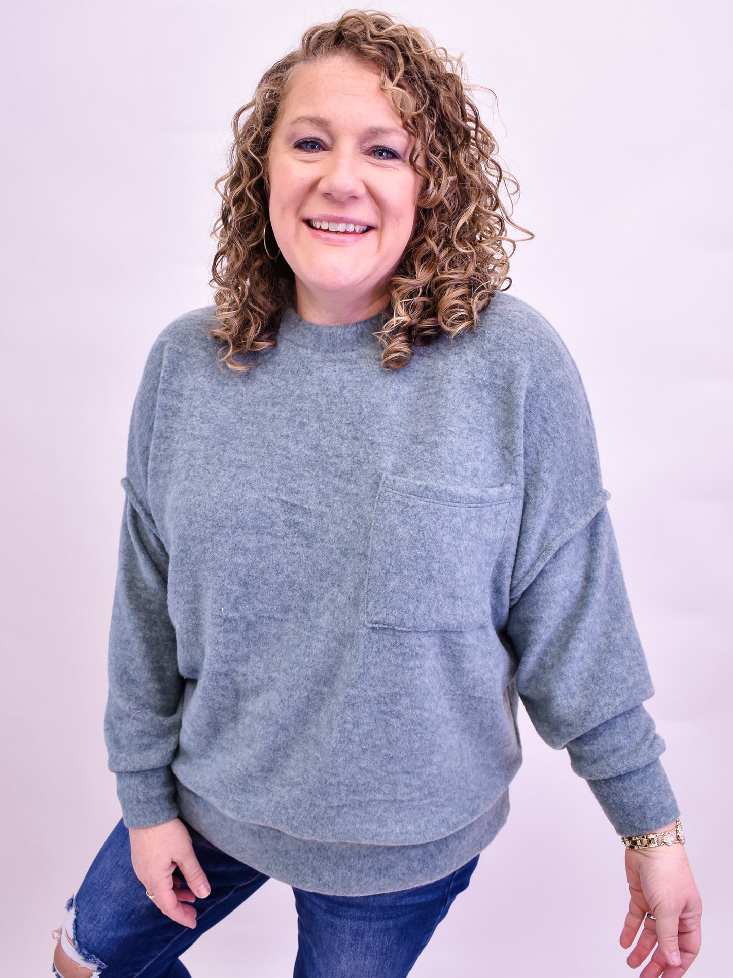 Brushed Melange Oversize Sweater