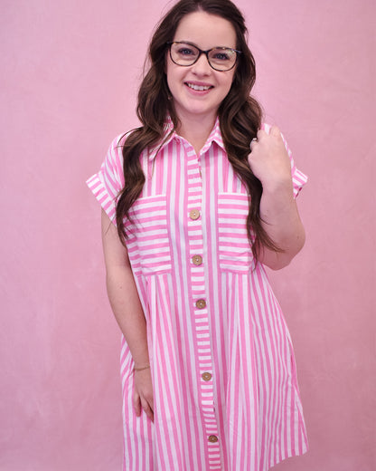Full Of Love Button Down Tunic Dress