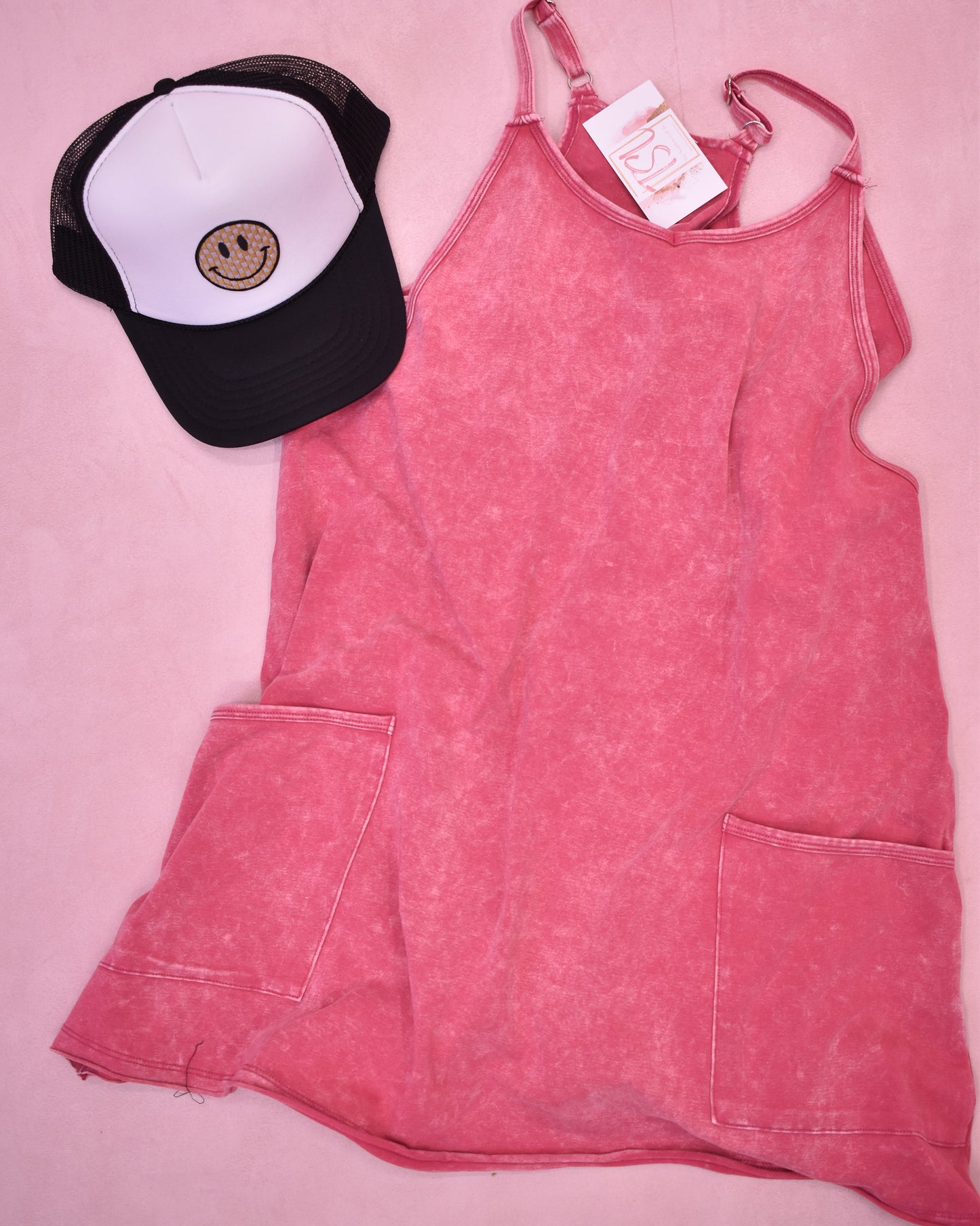 On The Daily Acid Wash Romper Dress