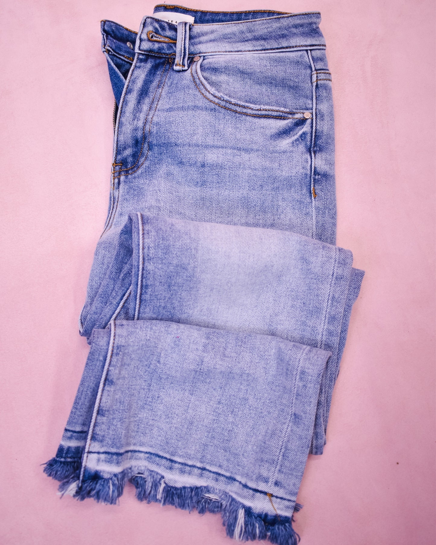 RISEN Distressed Straight Slim Jeans