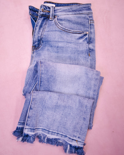 RISEN Distressed Straight Slim Jeans