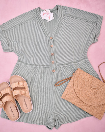 Doing The Most Two Tone Casual Romper