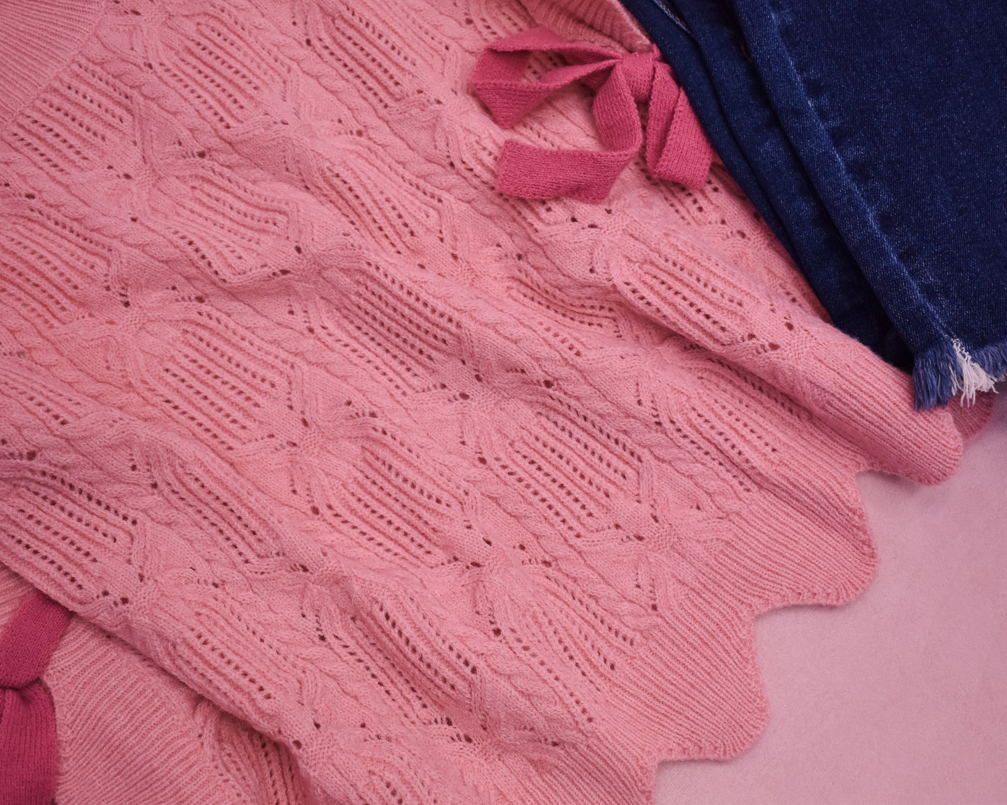 Scalloped Daydreams Side Tie Spring Sweater