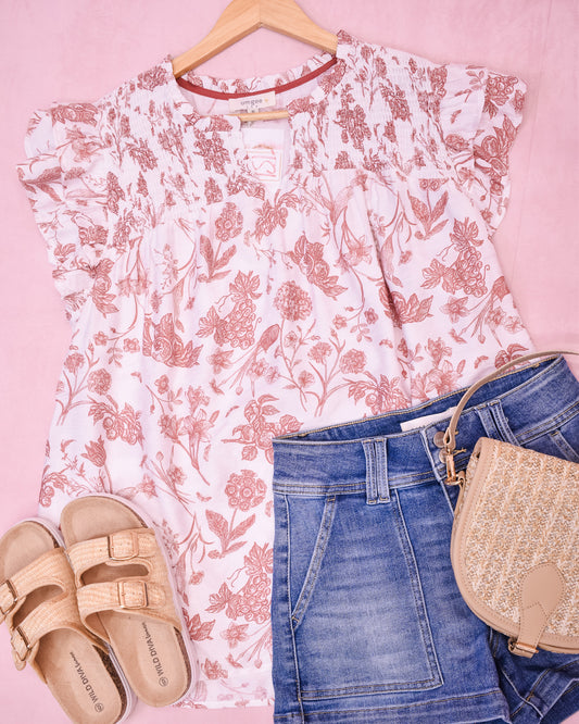 Curvy Petal Charm Sleeveless Top