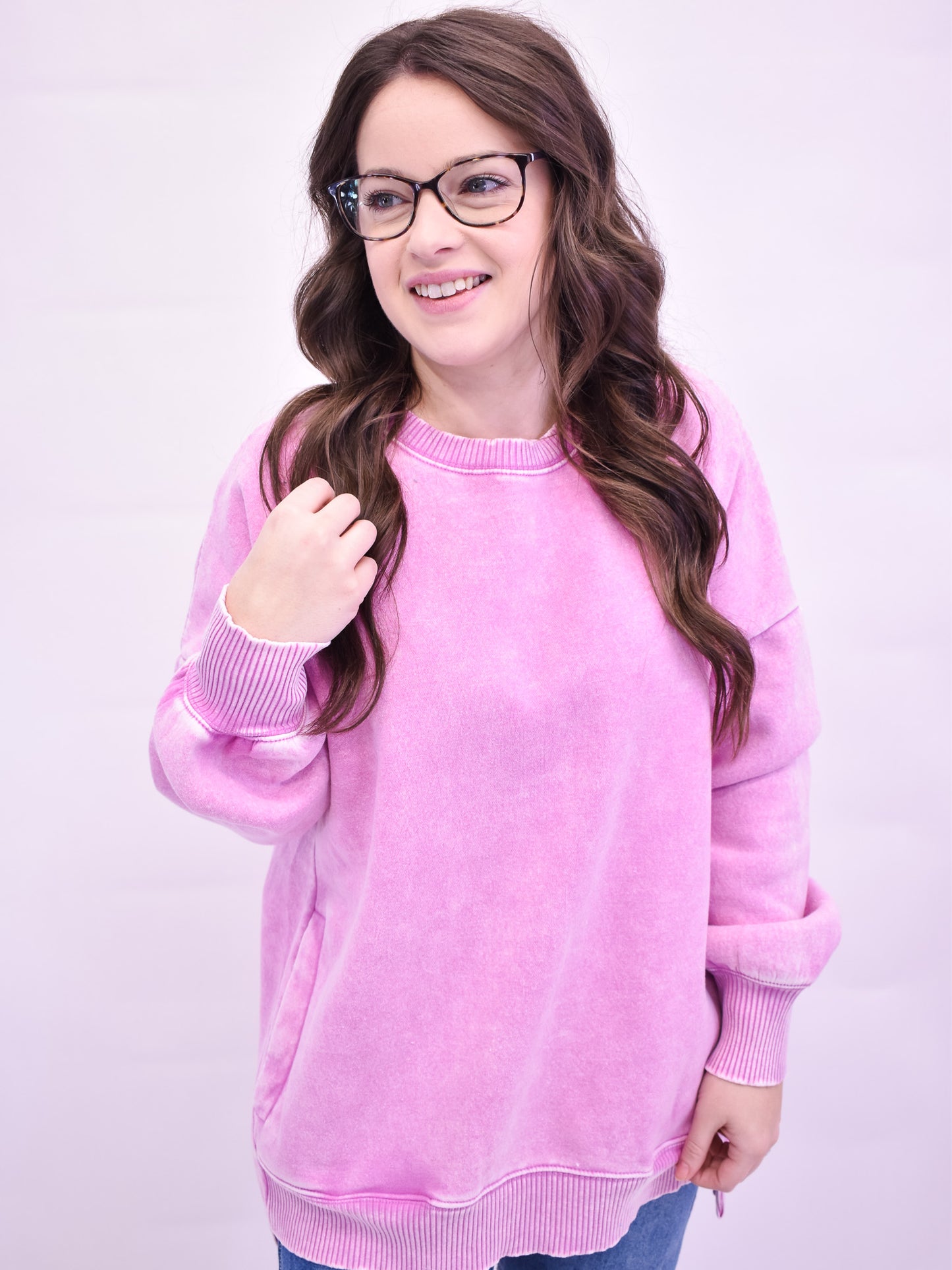 Change It Up Acid Wash Fleece Pullover