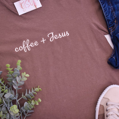 Coffee + Jesus Embroidered Graphic Tee