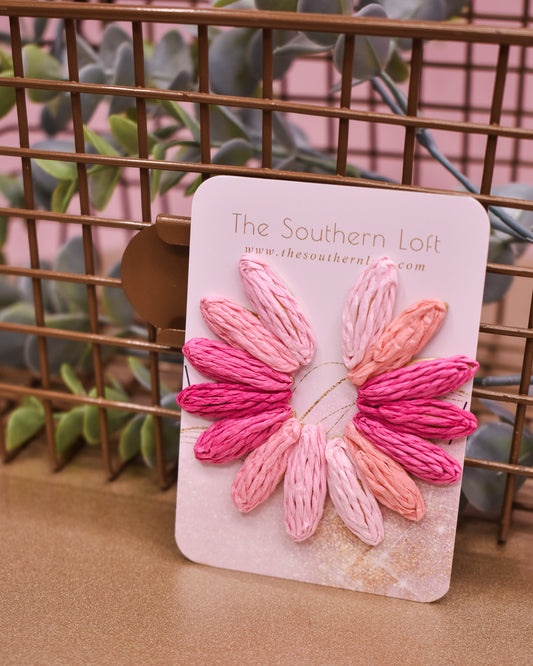 Raffia Multi Color Wing Shape Earrings