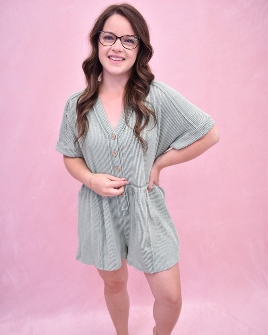 Doing The Most Two Tone Casual Romper