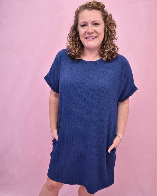 Worth Staying Textured Dress