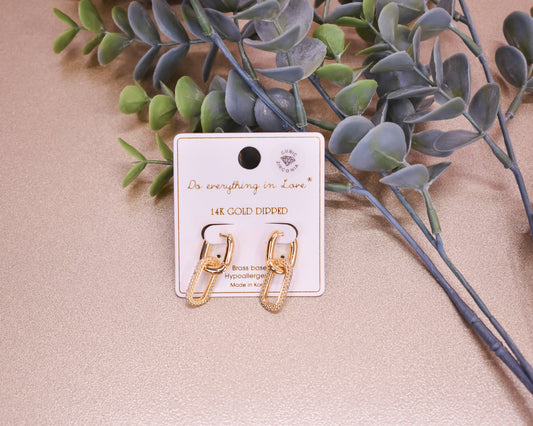 First Class Act Chain Link Huggie Earrings