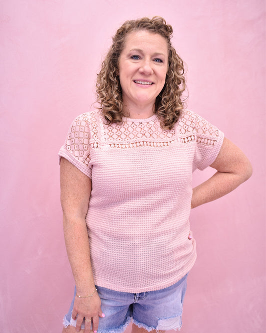 Beach Brunch Babe Waffle Knit Tunic