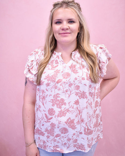 Curvy Petal Charm Sleeveless Top