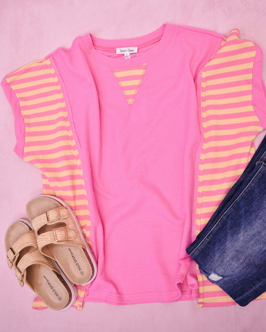 A Colorful Life Oversized Waffle Knit Top