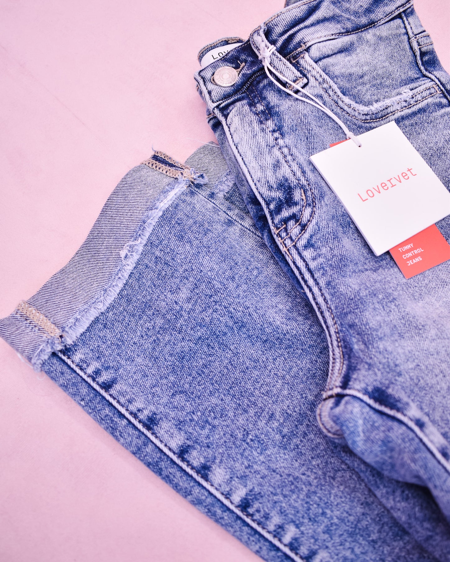 Lovervet High Rise Cuff Slim Straight Jean
