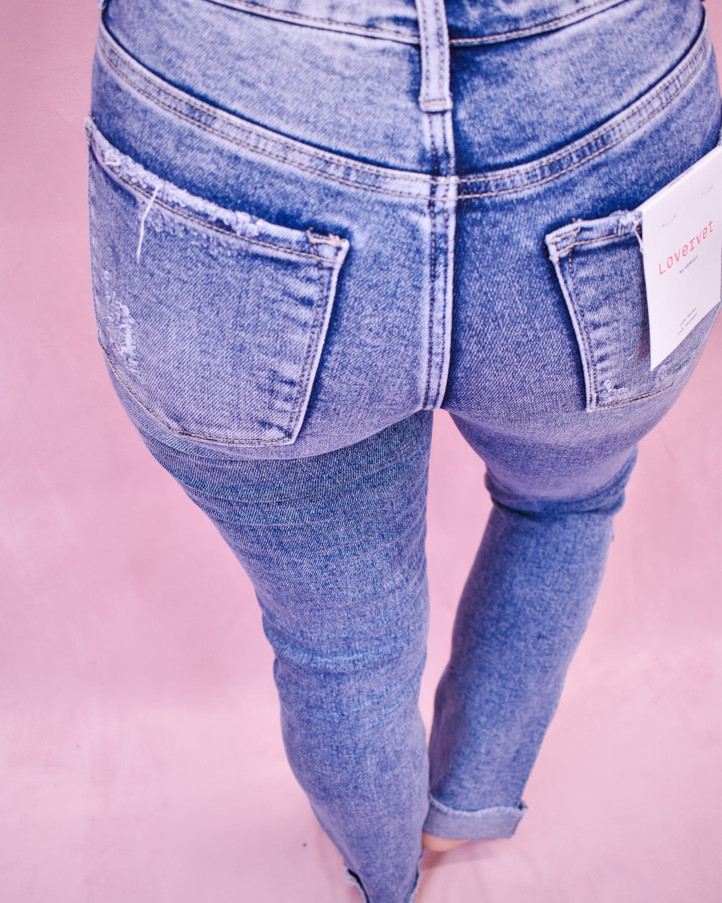 Lovervet High Rise Cuff Slim Straight Jean