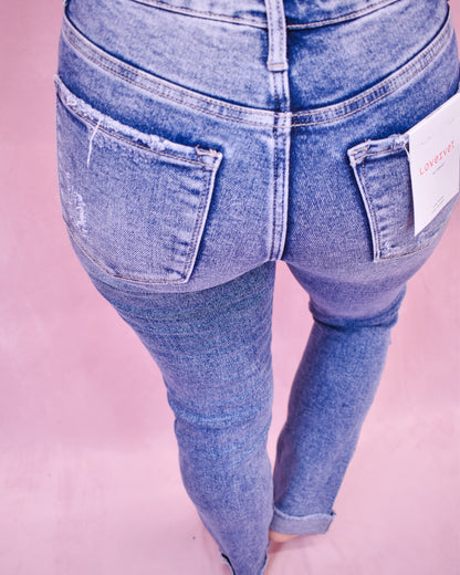 Lovervet High Rise Cuff Slim Straight Jean