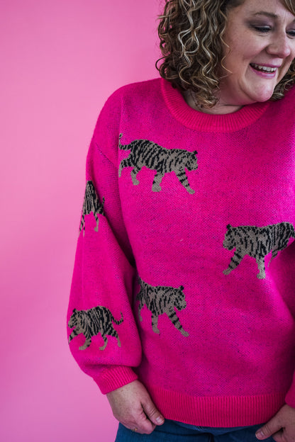 Welcome To The Wild Tiger Pattern Sweater