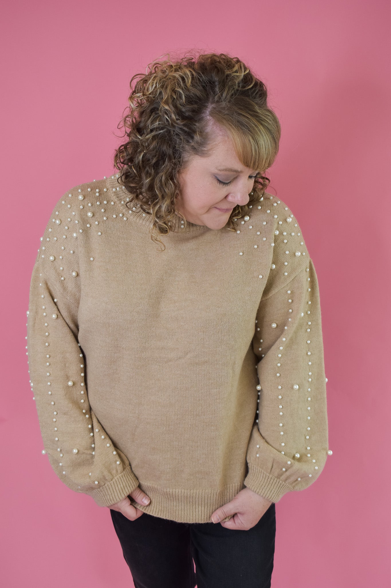 Something Extra Pearl Beaded Sweater
