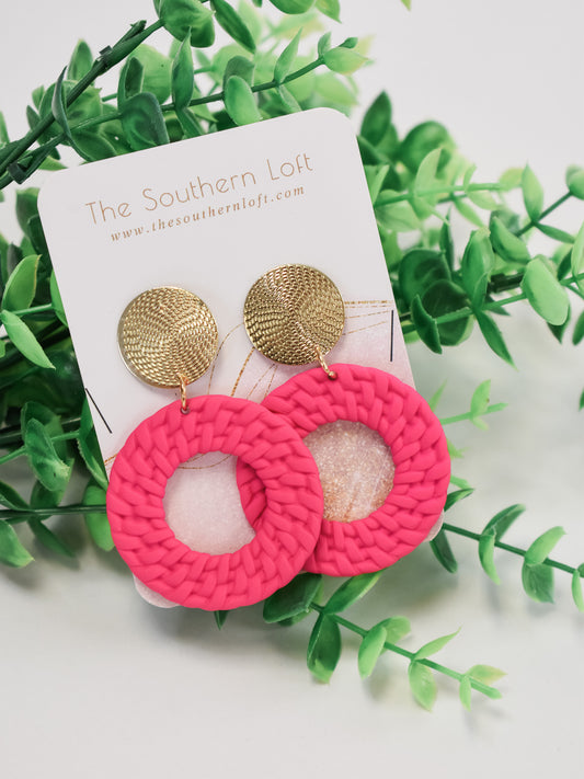 Basket Weave Circle Earrings