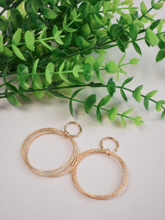 Textured Linked Circle Earrings