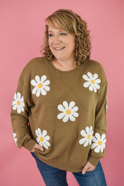 Show You Off Daisy Embroidered Sweater