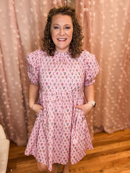 Favorite Story Line Puff Sleeve Dress