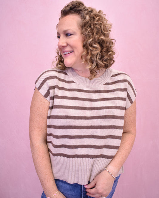 Favorite View Striped Sweater Top