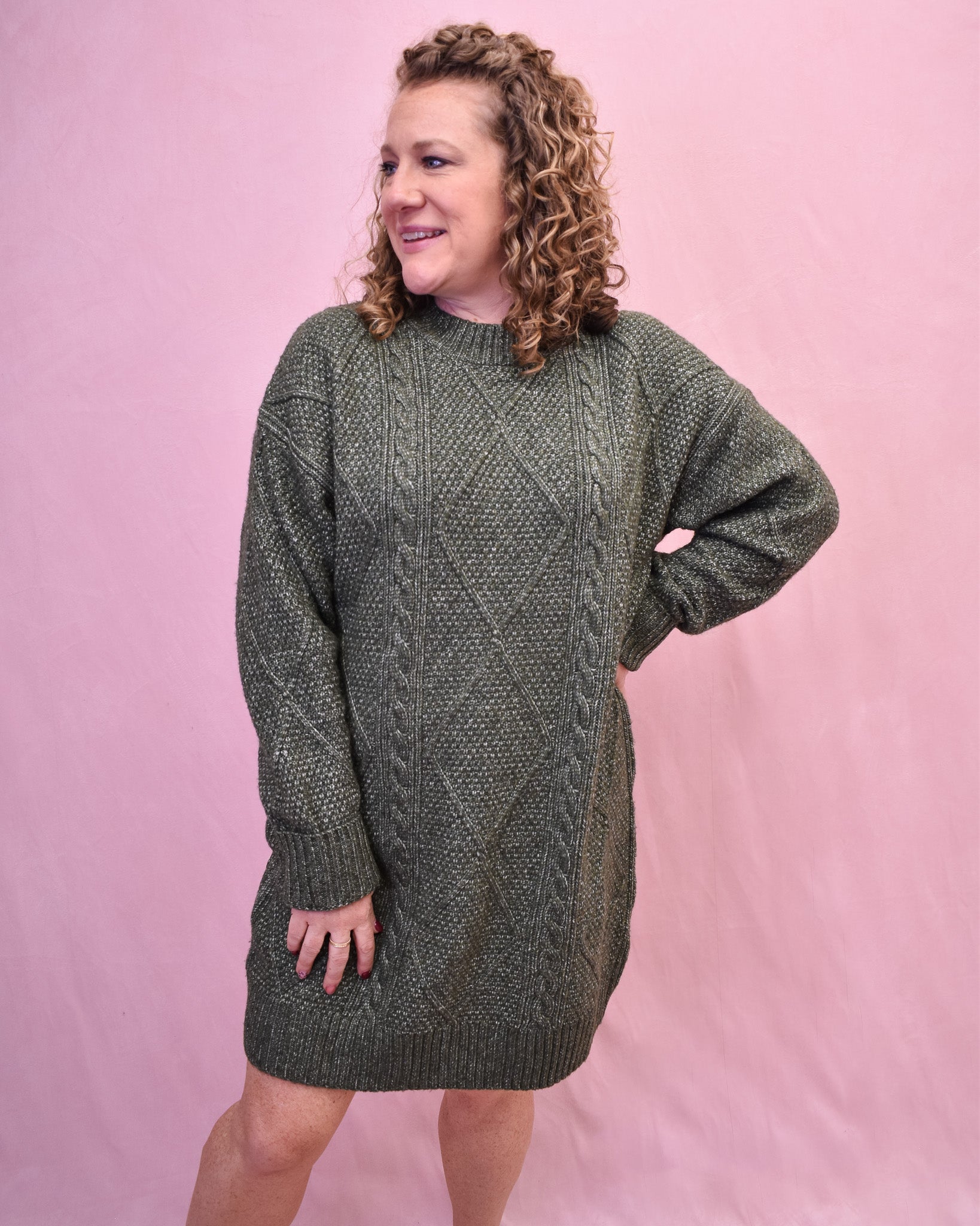 Boots Loft Sweater Dress Full Of Warmth Cable Knit Sweater Dress XLarge Green Boots Loft Sweater Dress Full Of Warmth Cable Knit Sweater Dress XLarge Green