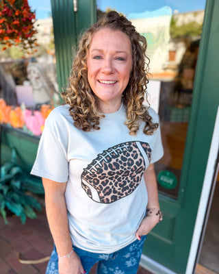 Game Day Gone Wild Leopard Print Football Graphic Tee