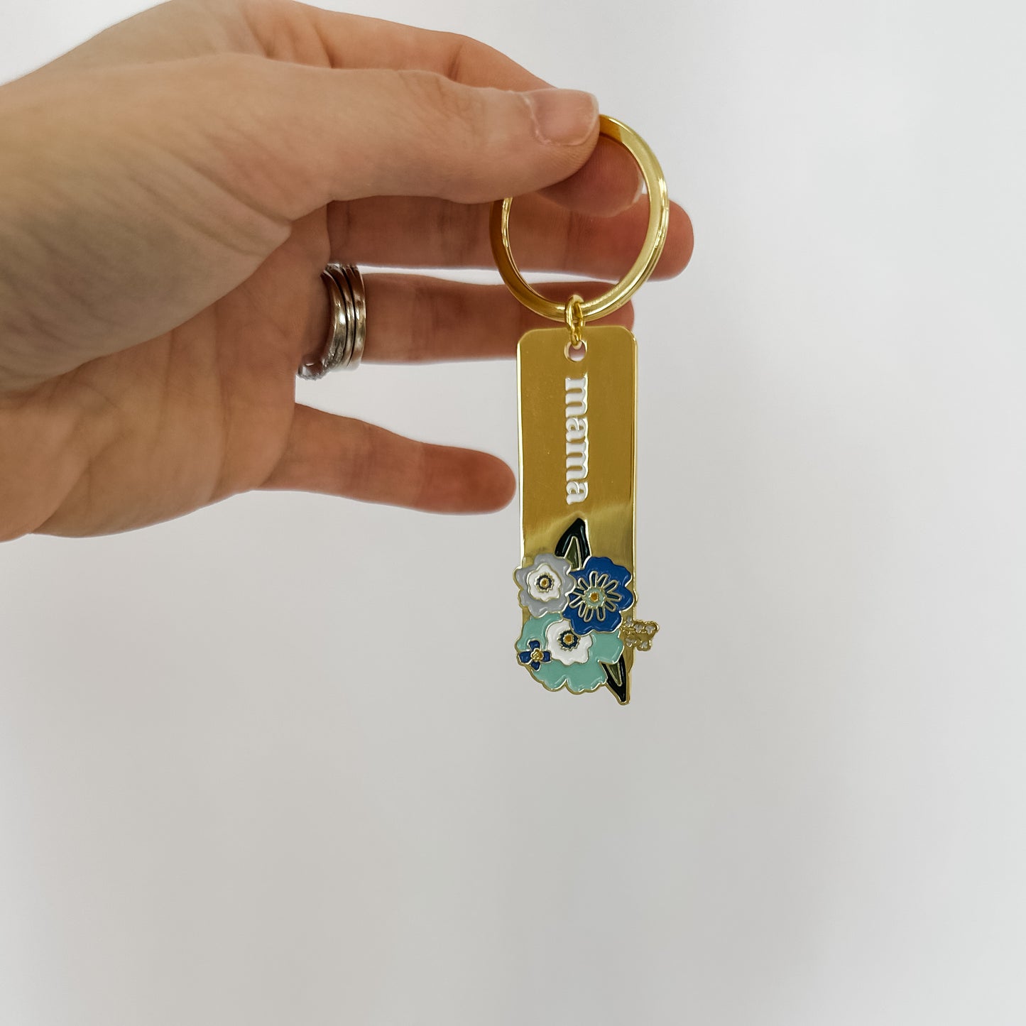 Gold Floral Keychain