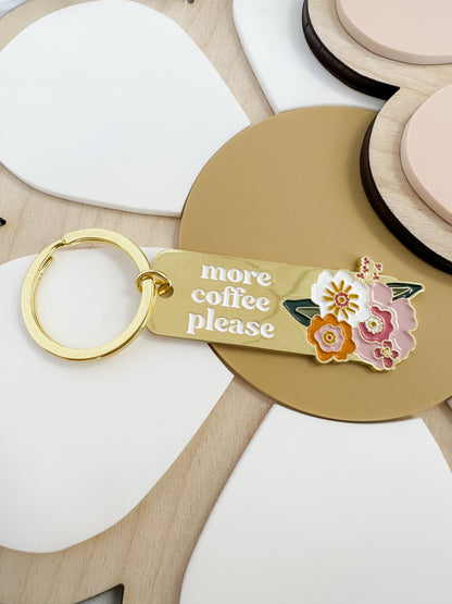 Gold Floral Keychain