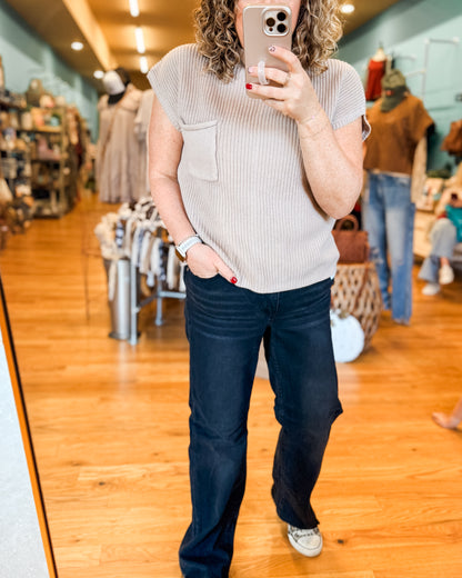 Heart of Pine Mineral Black Wide Leg Denim