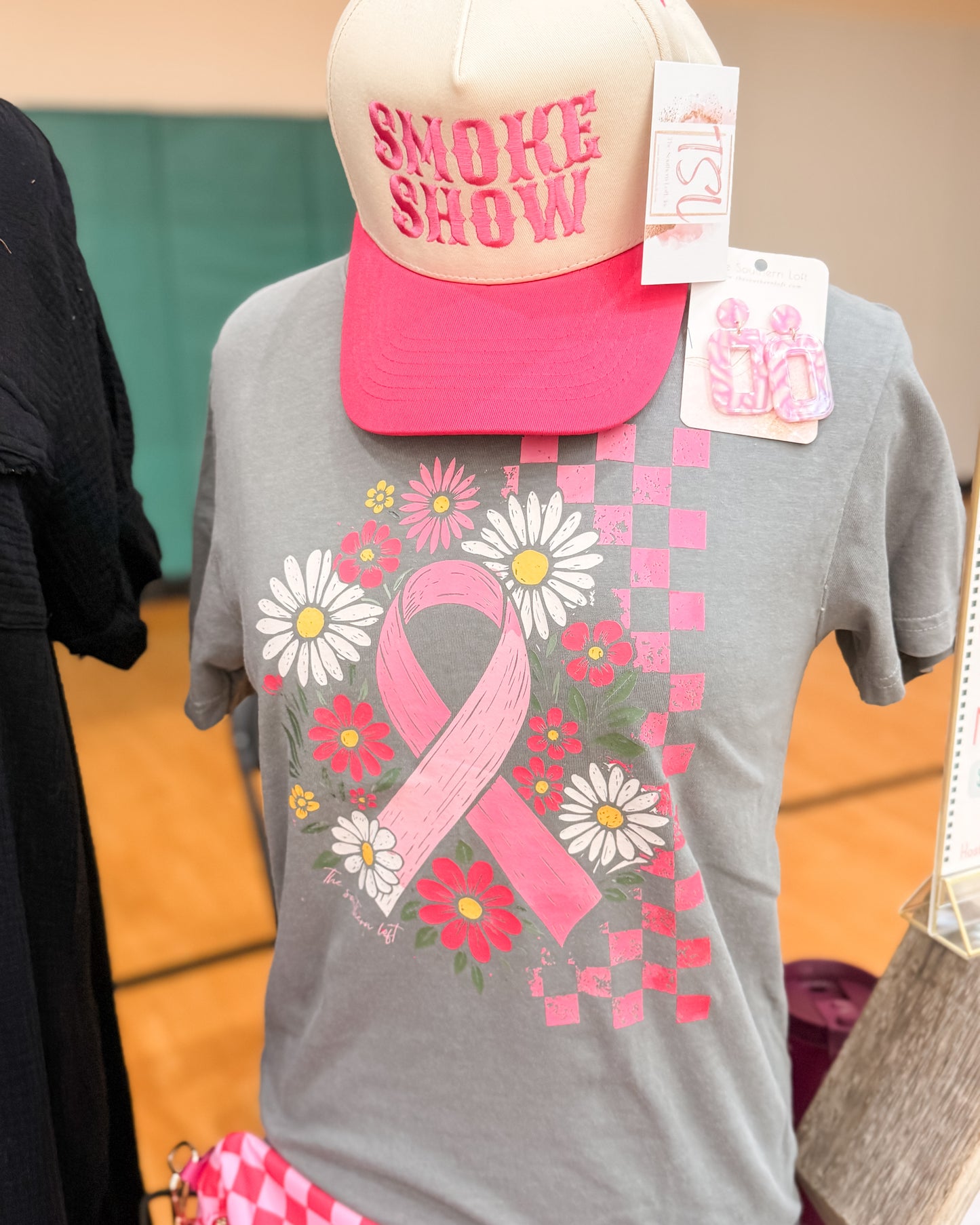 Breast Cancer Awareness Floral  Graphic Tee