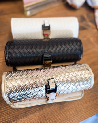 Jewels on the Go Woven Vegan Leather Jewelry Organizer