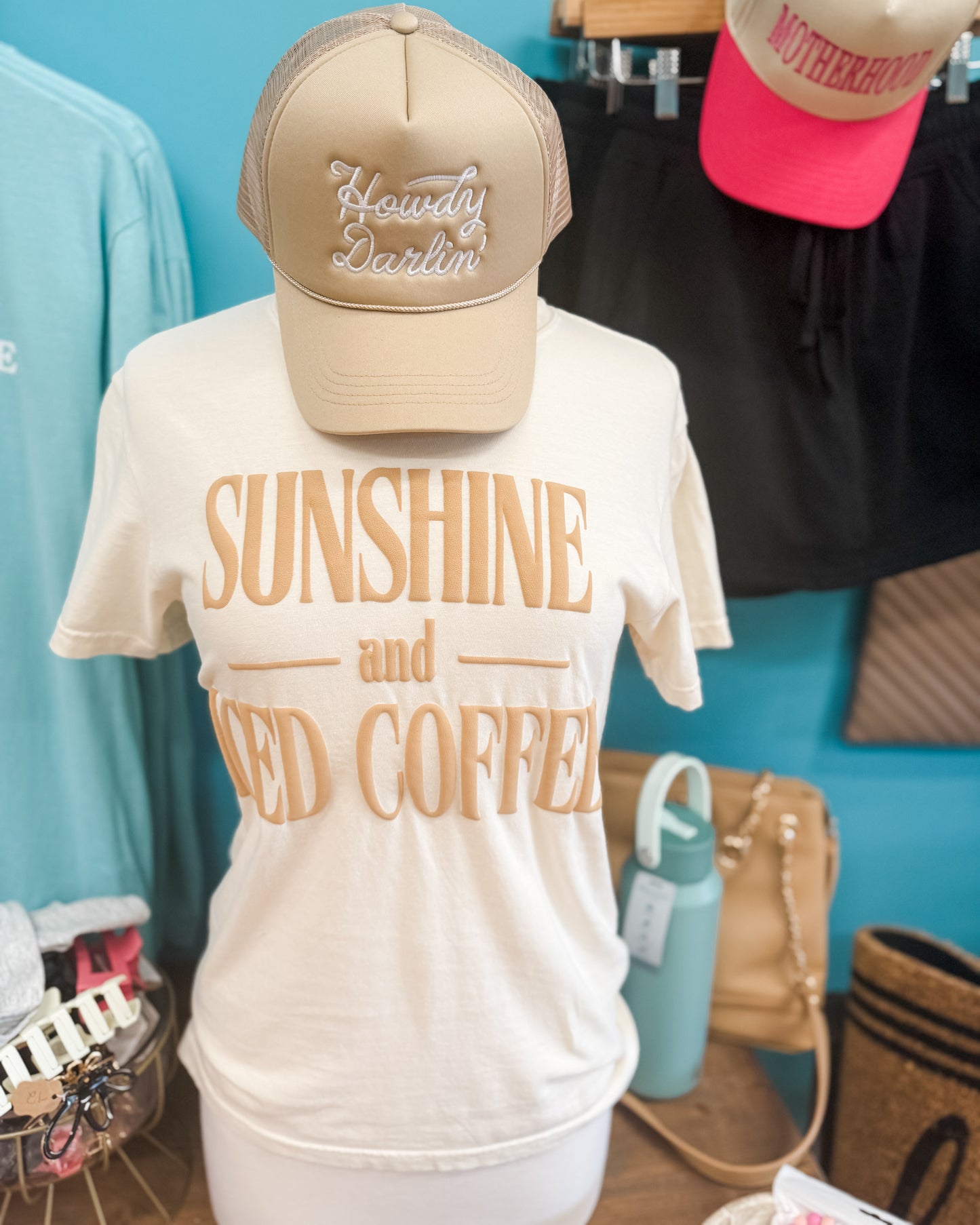 Sunshine & Iced Coffee Puff Ink Graphic Tee