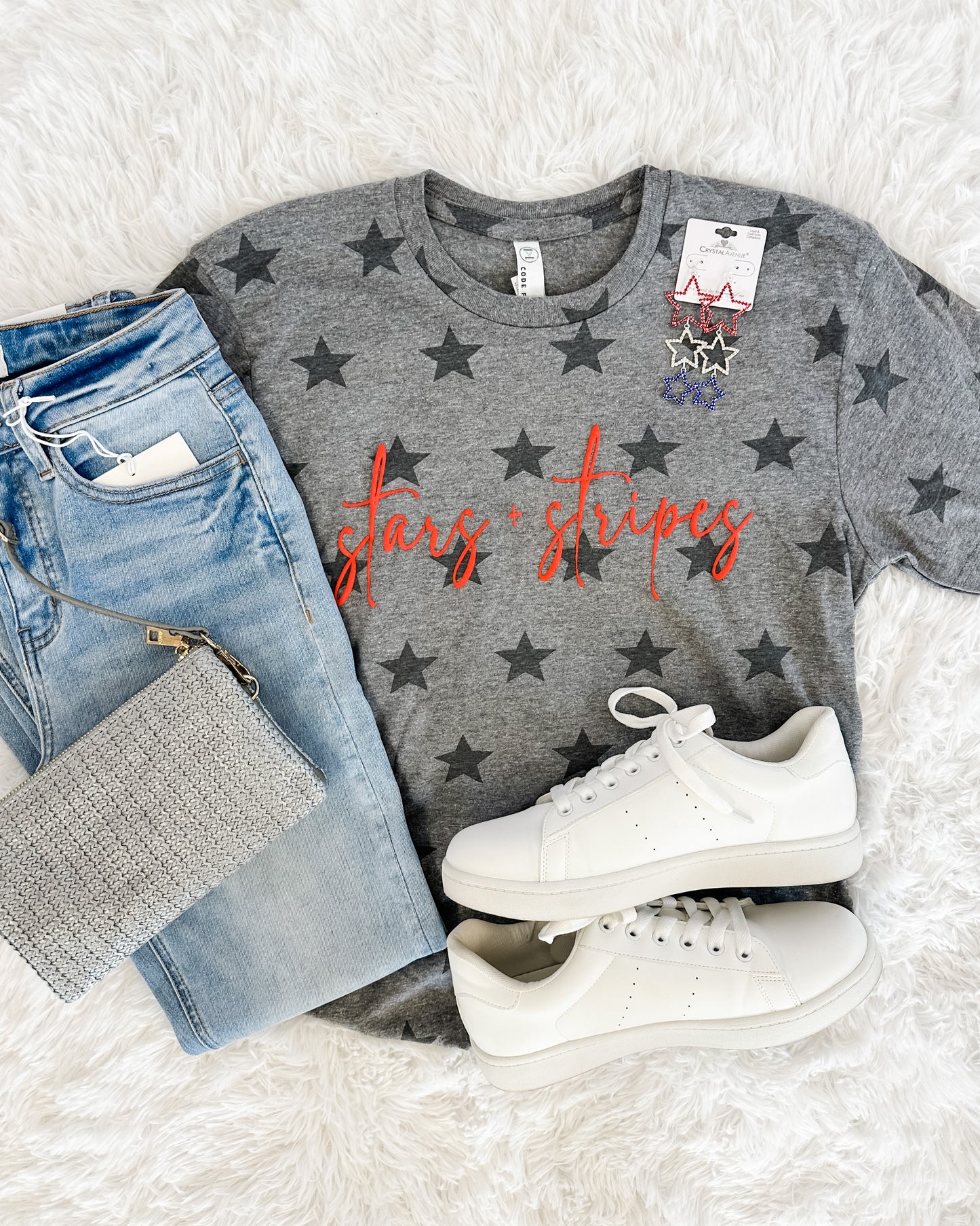 Stars And Stripes Puff Ink Graphic Tee