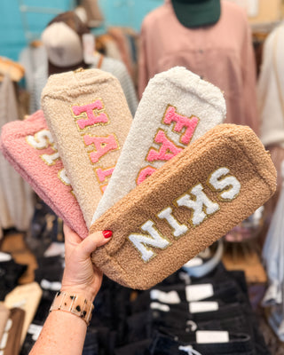 Preppy Patch Chenille Cosmetic Bags