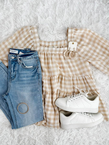 Keep It Up Gingham Top