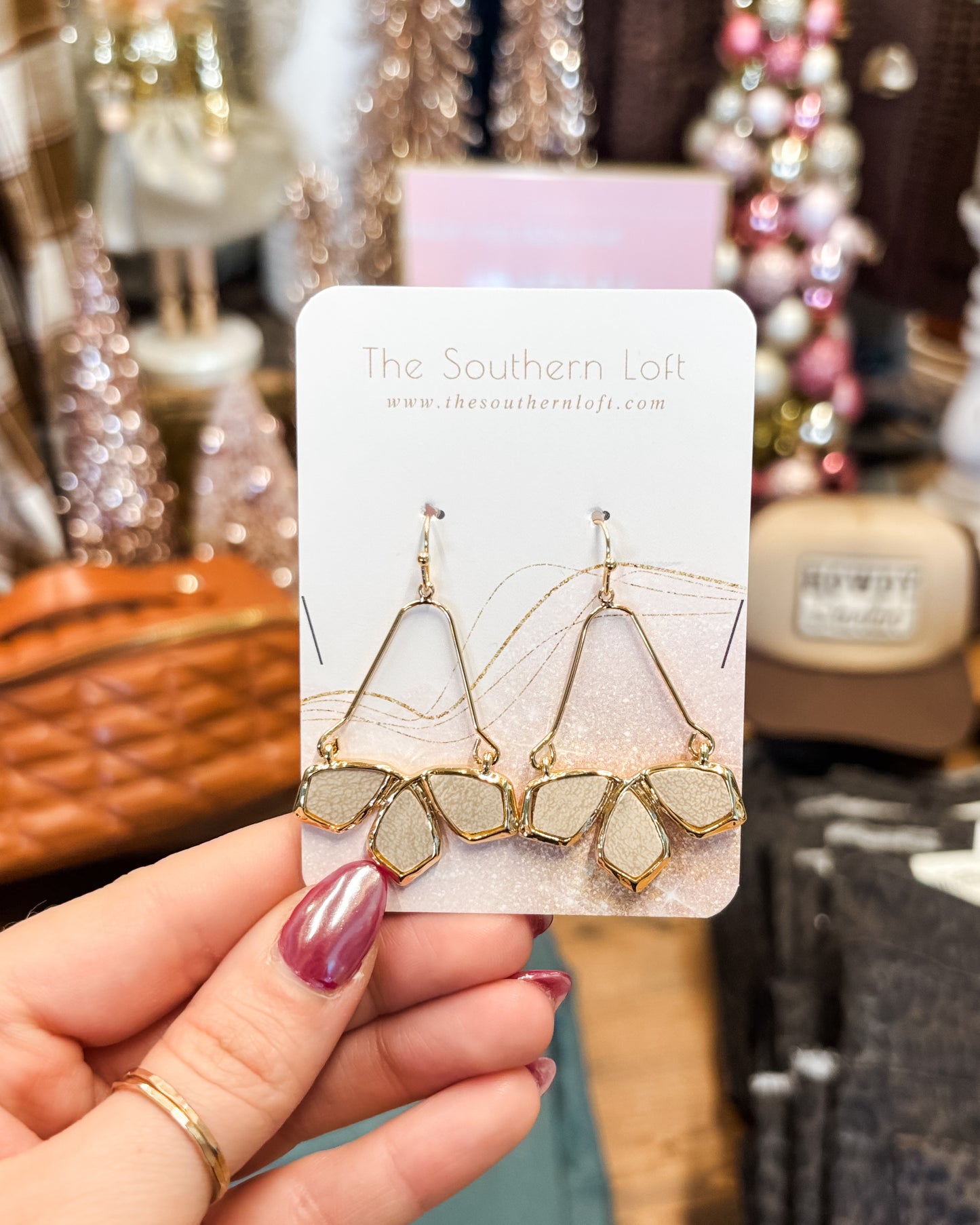 Wire Linked Geometric Drop Earrings