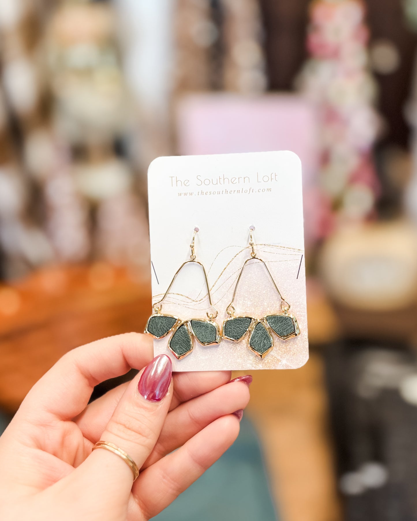 Wire Linked Geometric Drop Earrings