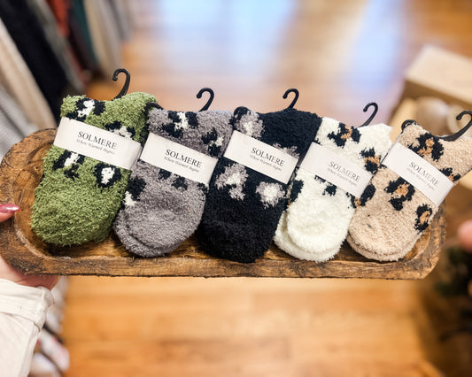 Fuzzy Animal Print Socks