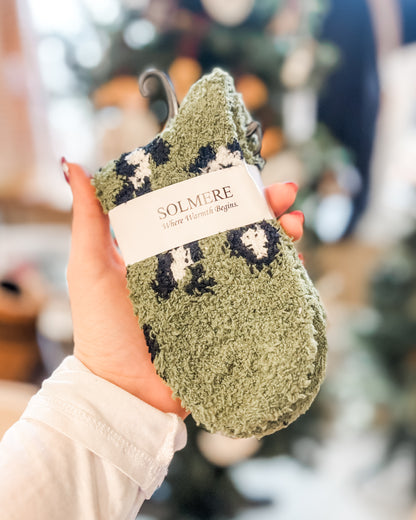 Fuzzy Animal Print Socks