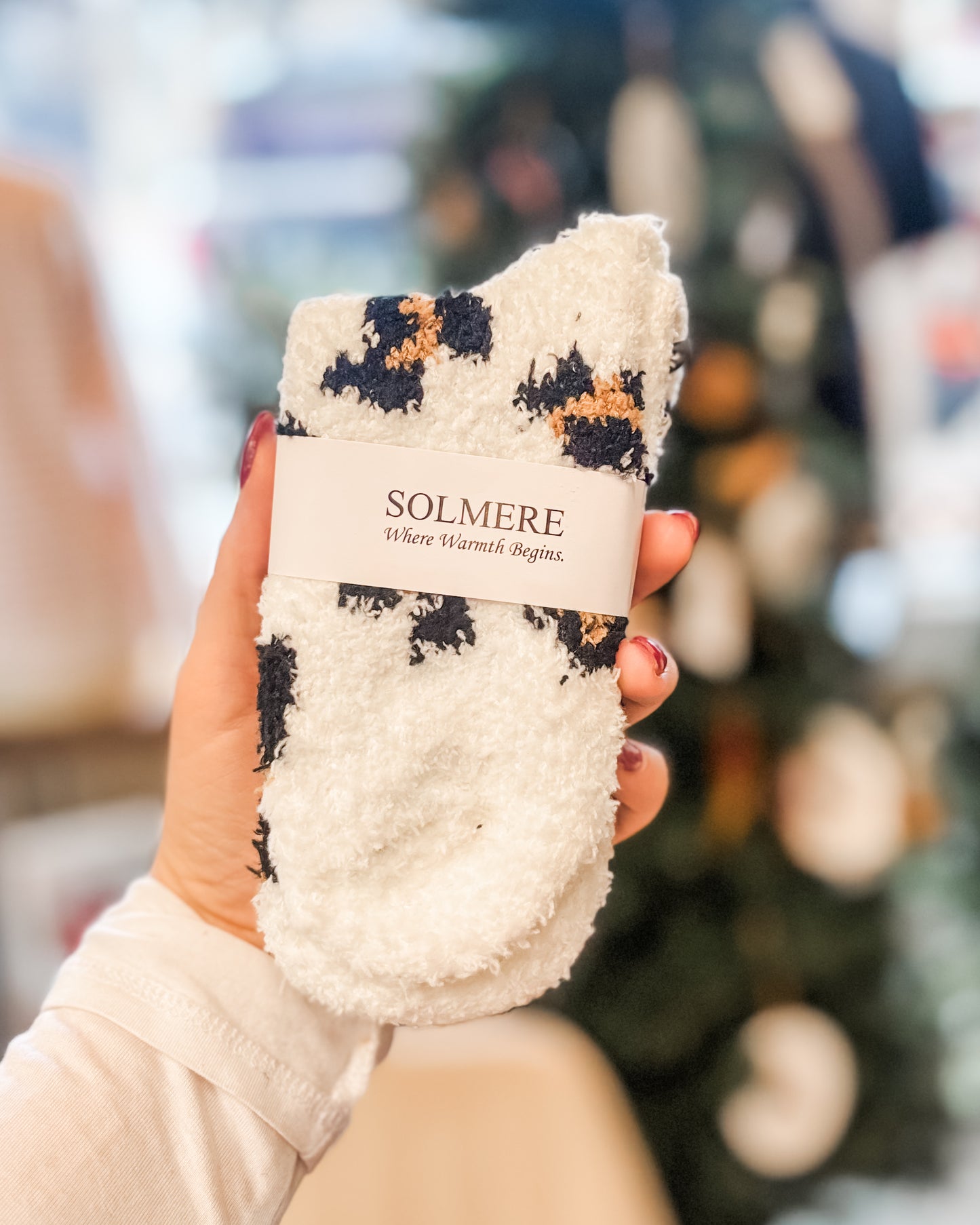 Fuzzy Animal Print Socks