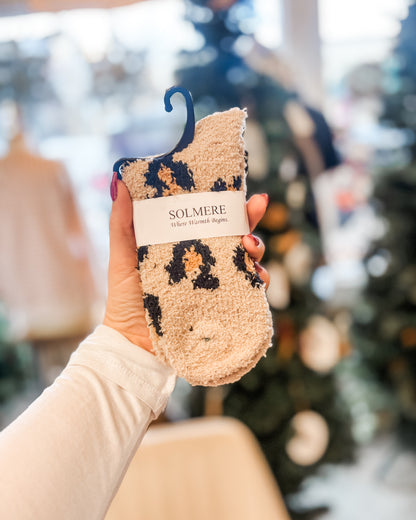 Fuzzy Animal Print Socks