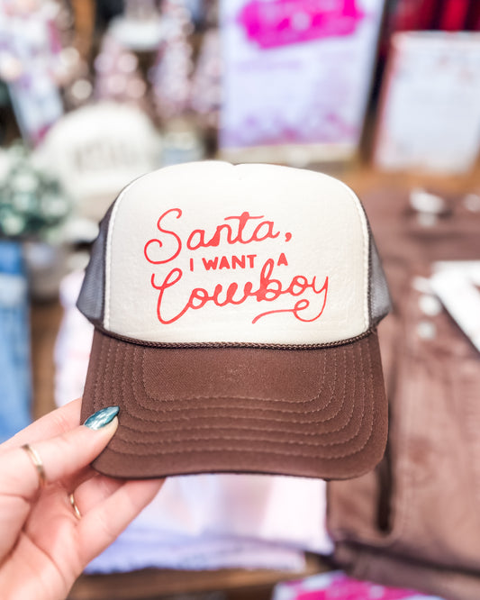 Santa I want a Cowboy Mesh Trucker
