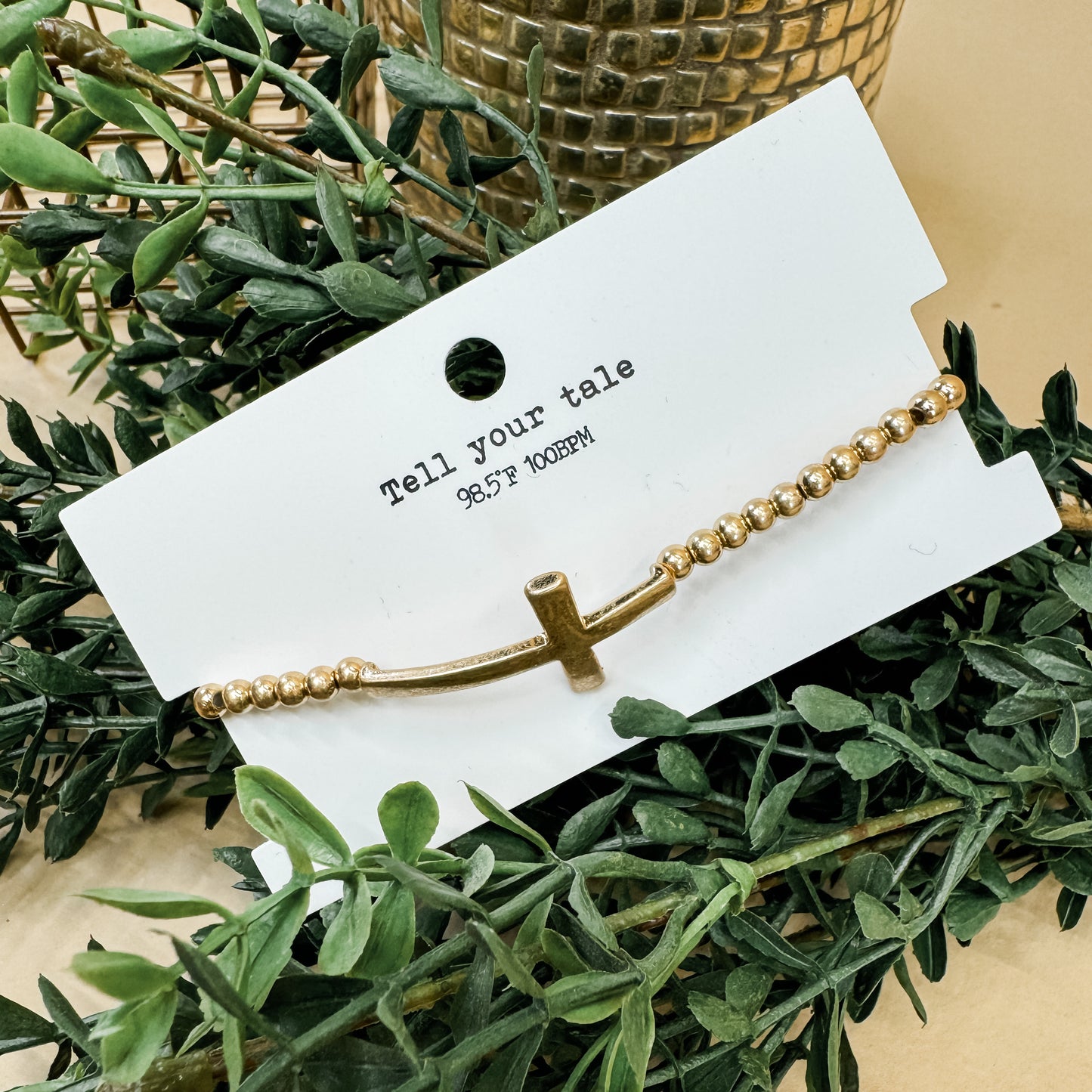 Faith Can Move Mountains Beaded Cross Bracelet